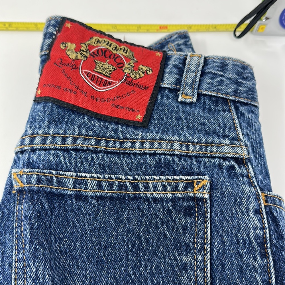 Vintage 80s Joujou Jeans Acid Washed Hippy Sz 7/8  high‎ waisted  ankle zip